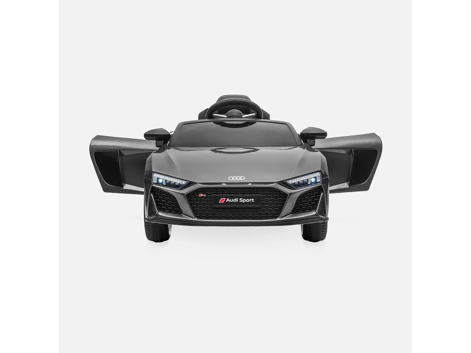 Coche eléctrico para niños audi r8 12v, 1 plaza gris