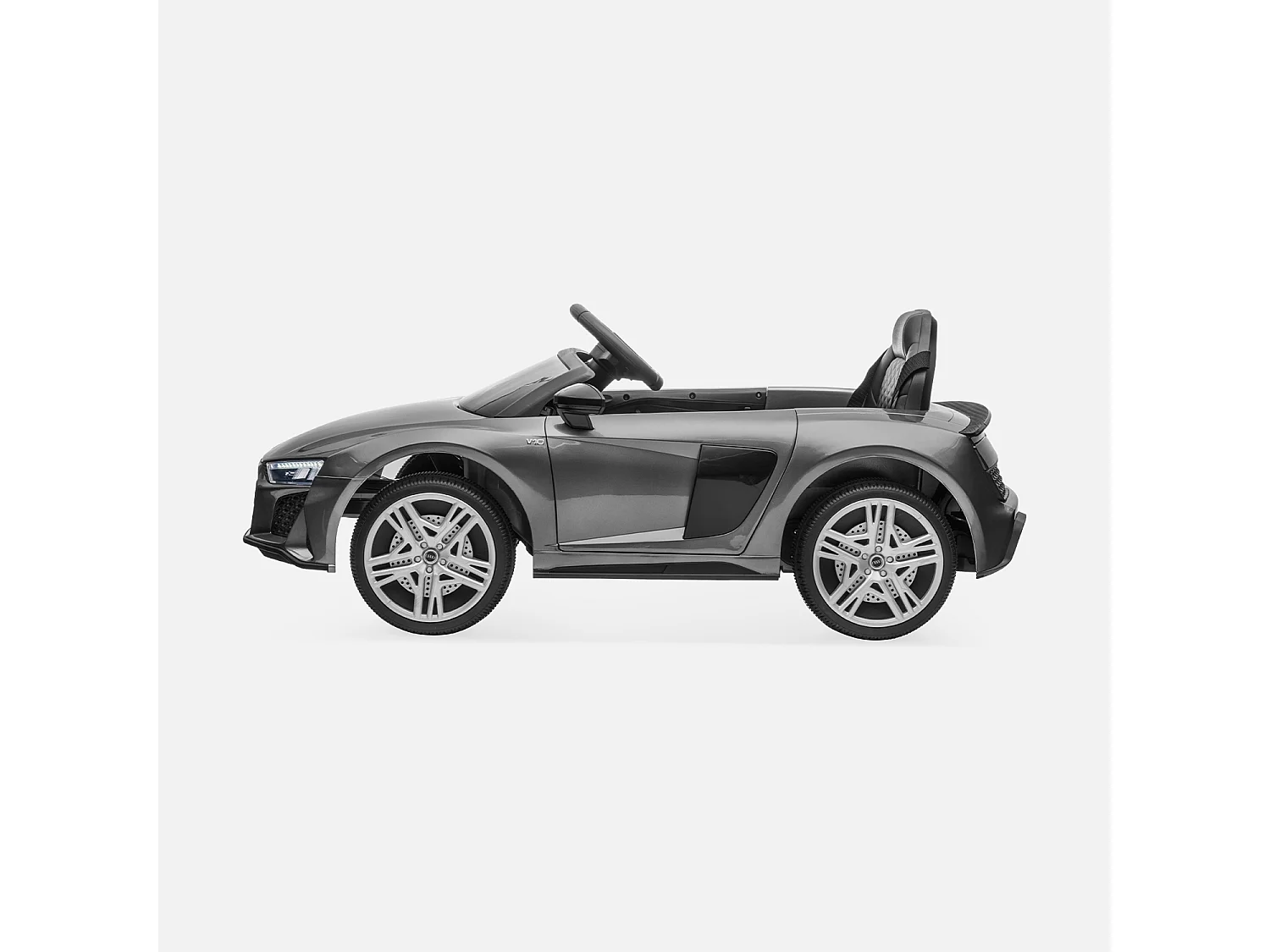 Coche eléctrico para niños audi r8 12v, 1 plaza gris