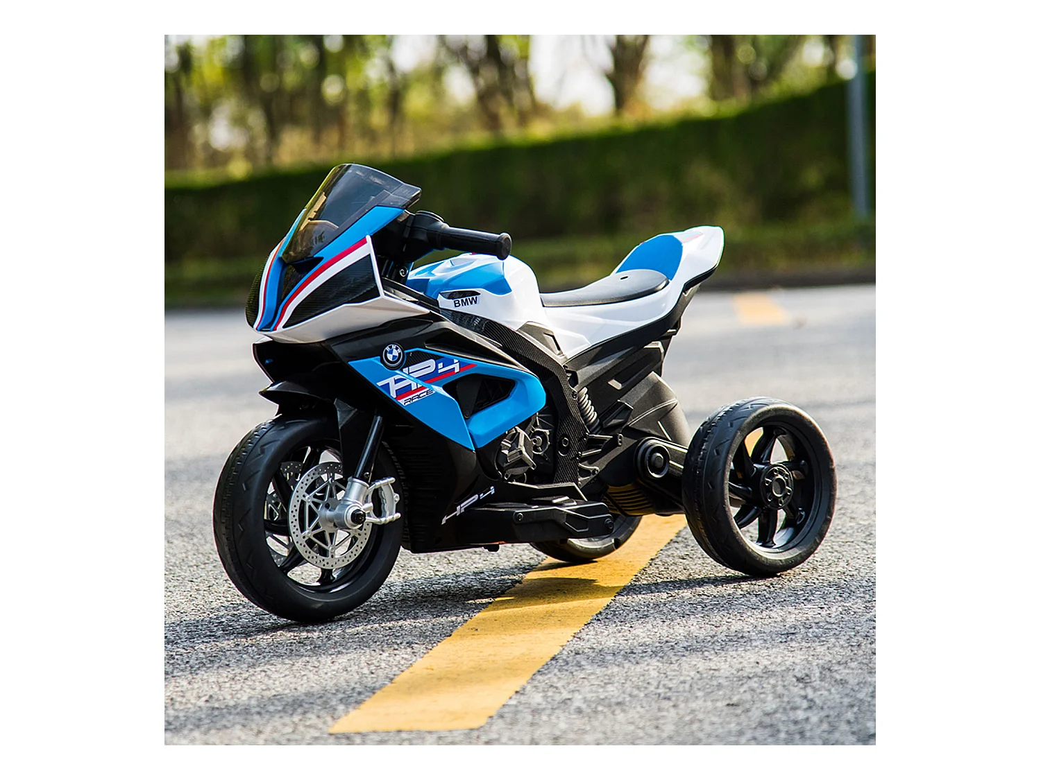 Moto elettrica bmw hp4 6v per bambini, 1 posto blu