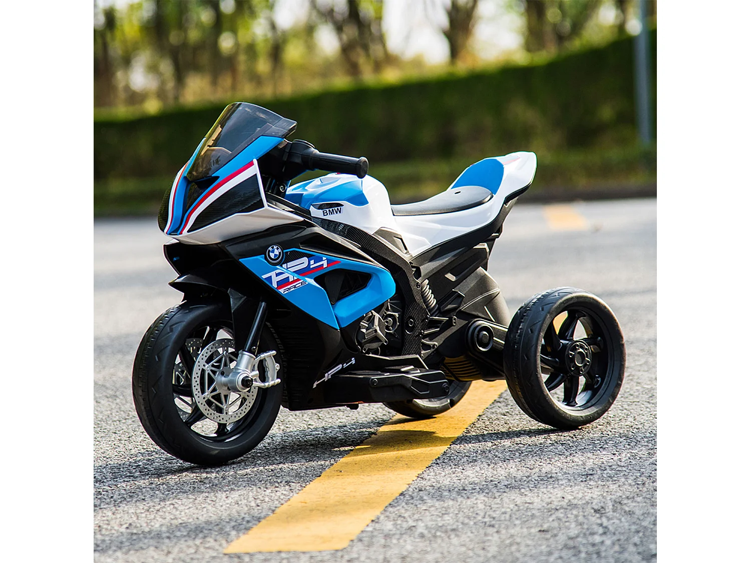 BMW HP4. moto électrique bleue pour enfants 6V 4Ah. 1 place