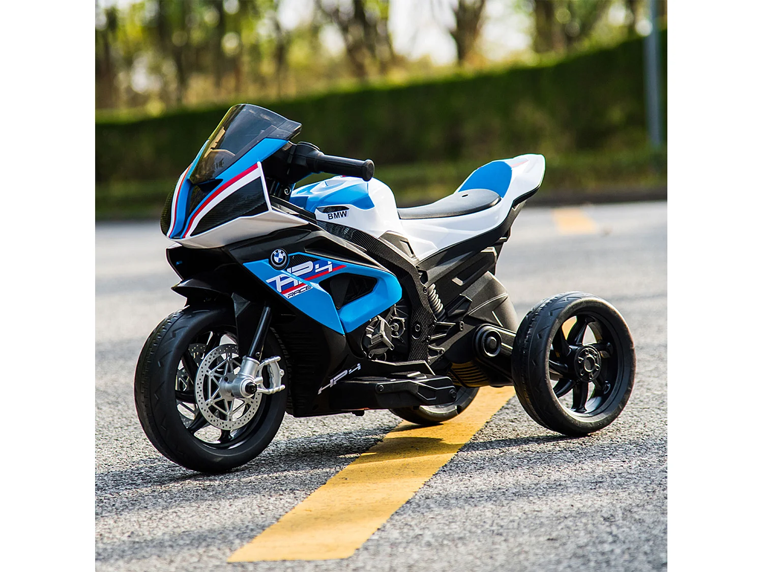 BMW HP4. moto électrique bleue pour enfants 6V 4Ah. 1 place