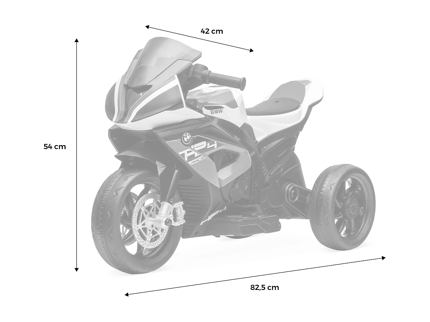BMW HP4. moto électrique bleue pour enfants 6V 4Ah. 1 place