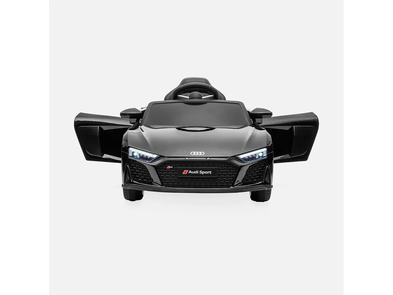 AUDI R8 voiture électrique 12V. noire 1 place. 4x4 pour enfants. avec autoradio et télécommande