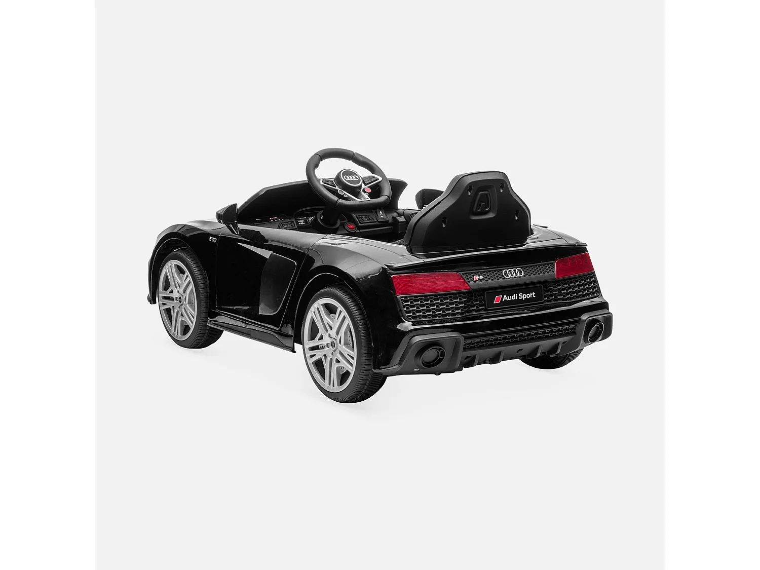 AUDI R8 voiture électrique 12V. noire 1 place. 4x4 pour enfants. avec autoradio et télécommande