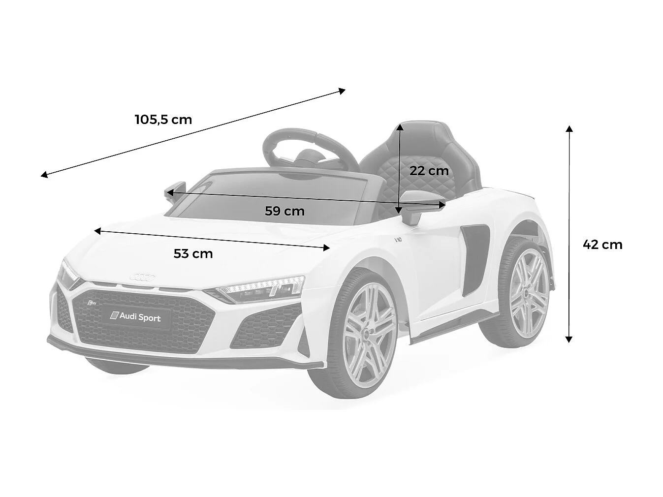 Auto elettrica per bambini audi r8 12v, 1 posto, rosso