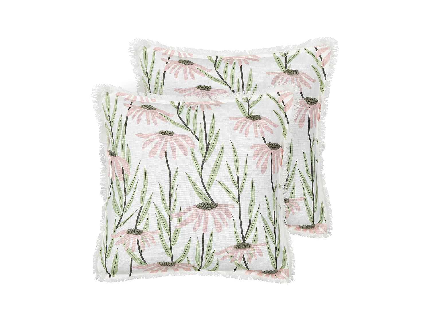 Lot de 2 coussins décoratifs GYNURA Coton 45 x 45 cm Multicolore Motif floral