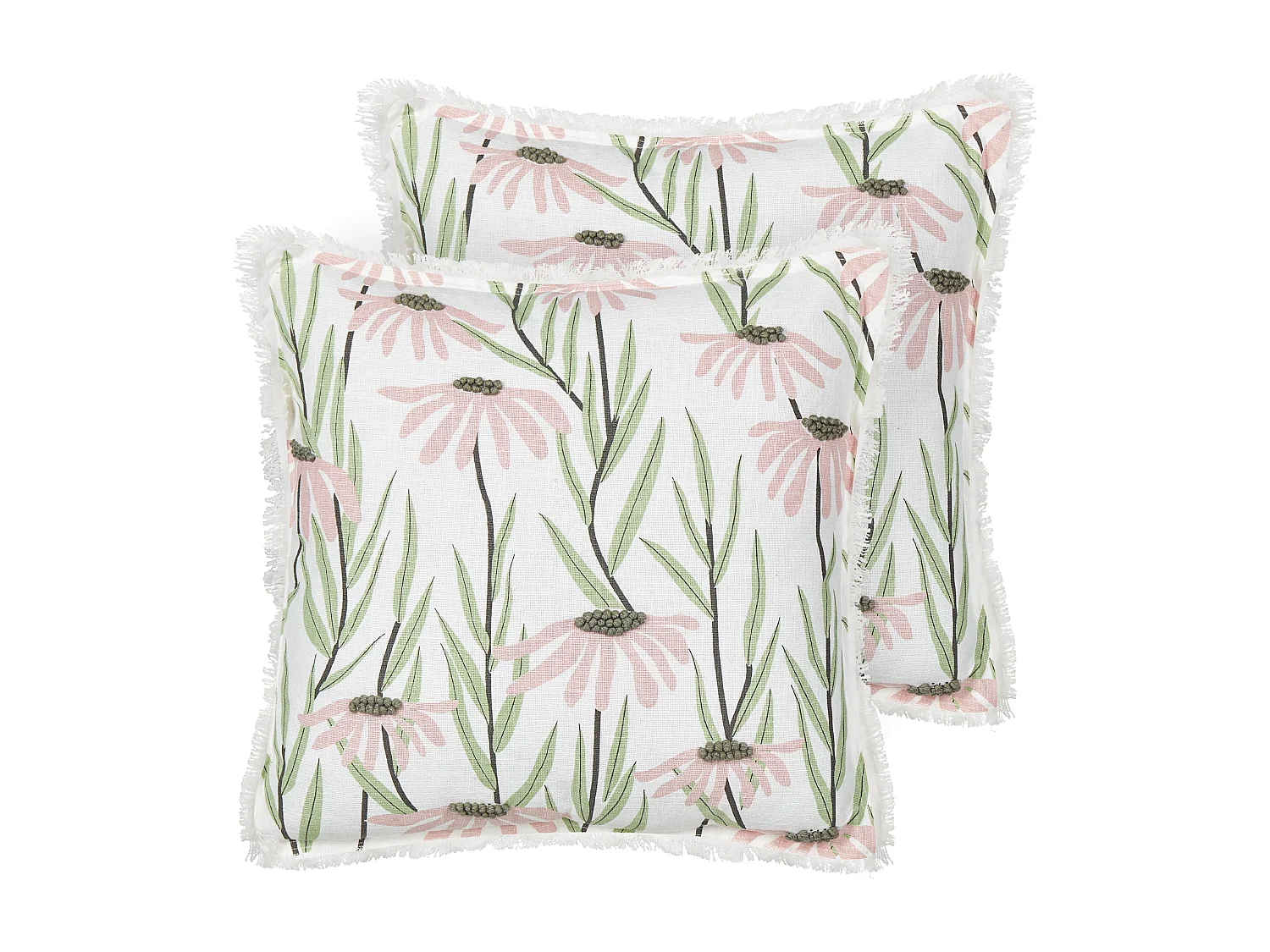 Conjunto de 2 almofadas decorativas GYNURA Algodão 45 x 45 cm Multicolor Padrão floral