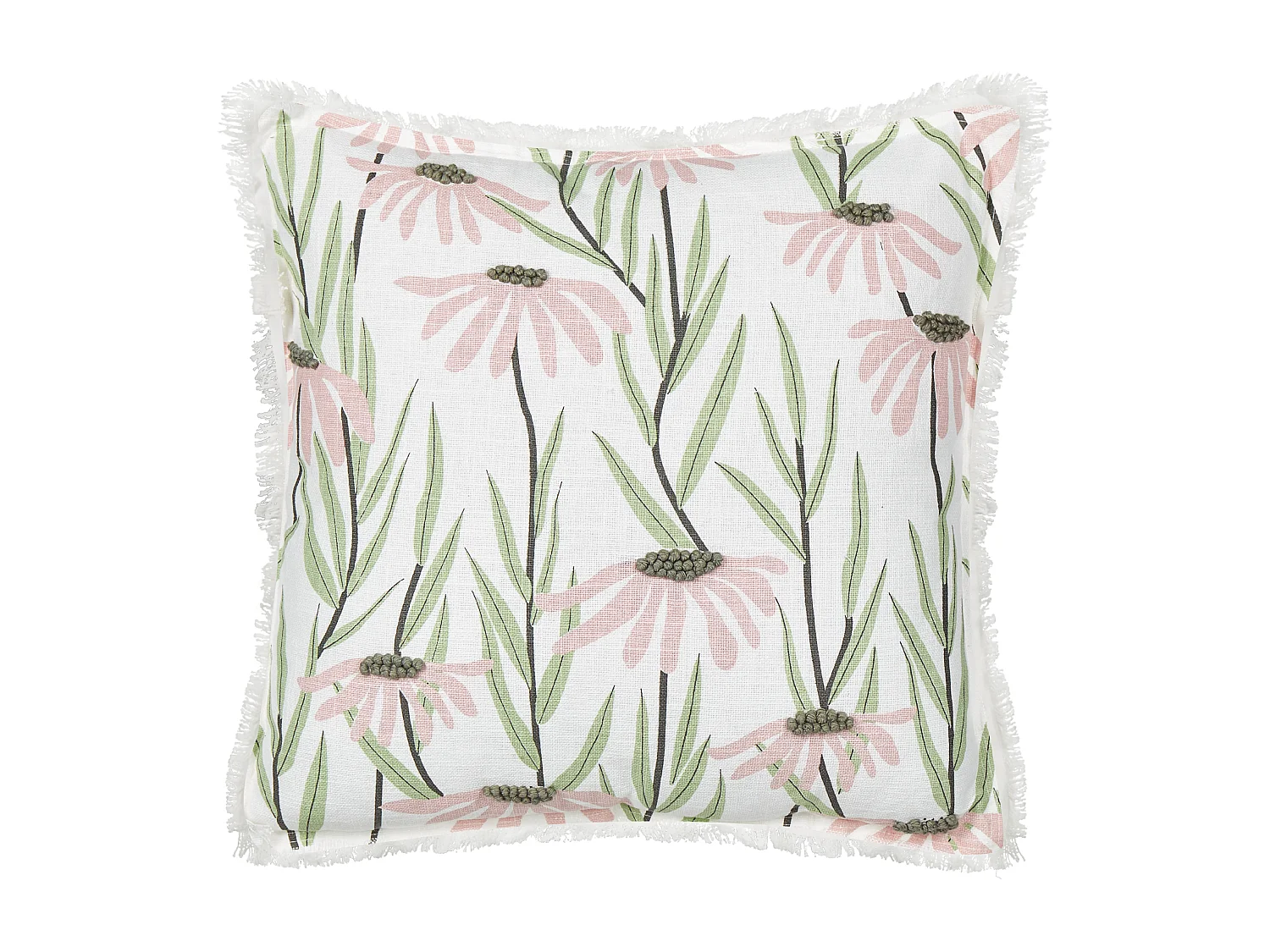 Set van 2 decoratieve kussens GYNURA Katoen 45 x 45 cm Multicolor Bloempatroon