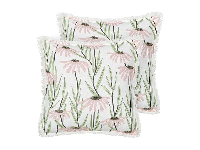 Dekokissen 2er Set GYNURA Baumwolle 45 x 45 cm Bunt Blumenmuster