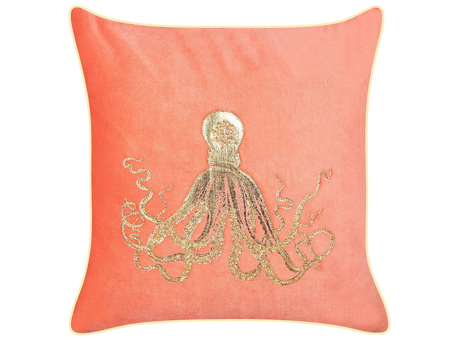 Conjunto de 2 almofadas decorativas LAMINARIA Veludo 45 x 45 cm Coral Padrão animal