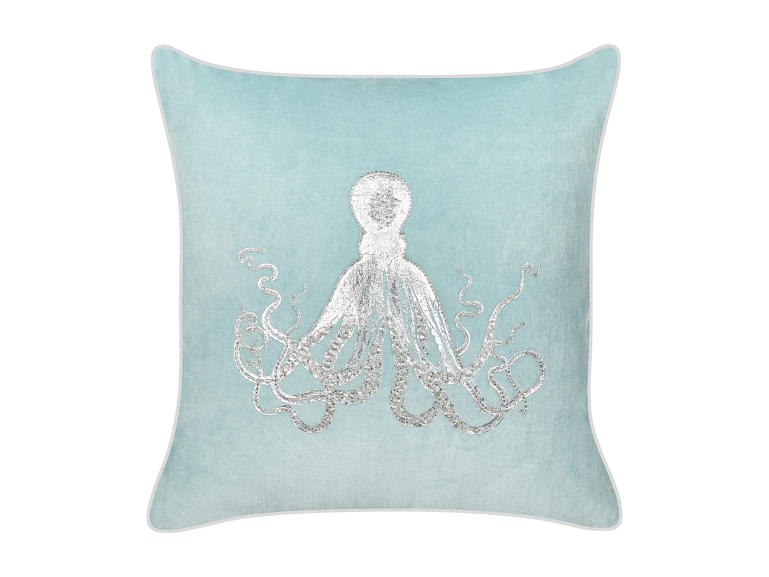 Set van 2 decoratieve kussens LAMINARIA Fluweel 45 x 45 cm Lichtblauw Dierenprint