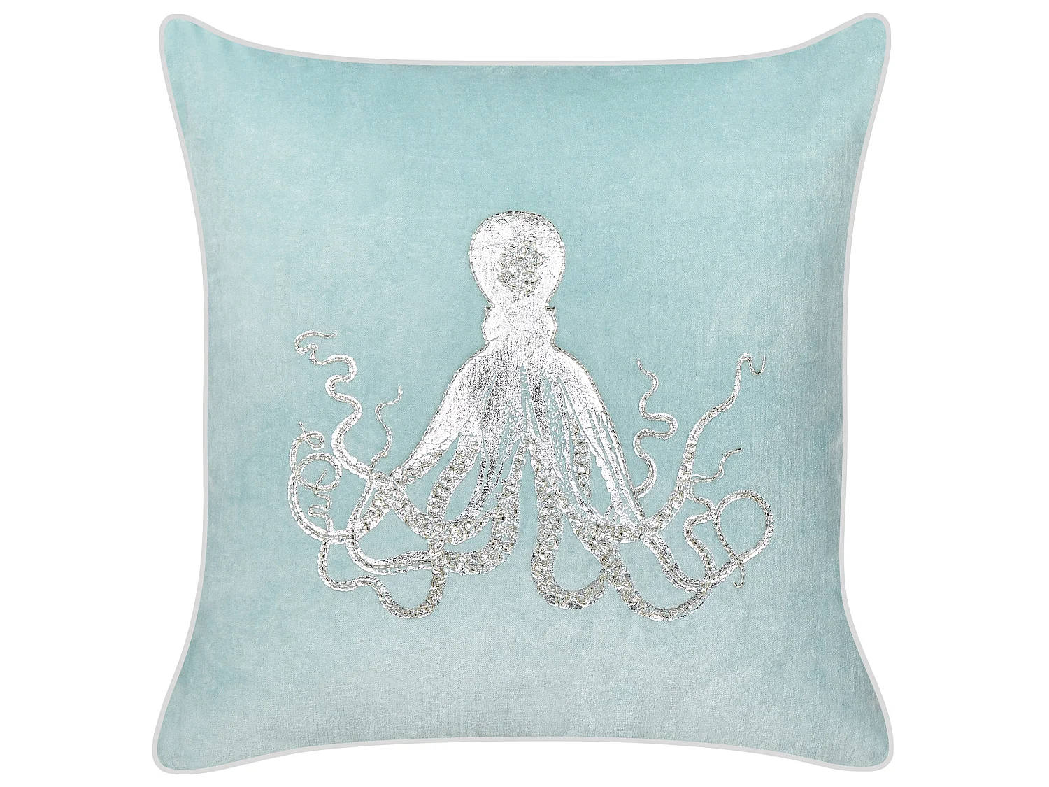 Dekokissen 2er Set LAMINARIA Samtstoff 45 x 45 cm Hellblau Tiermuster