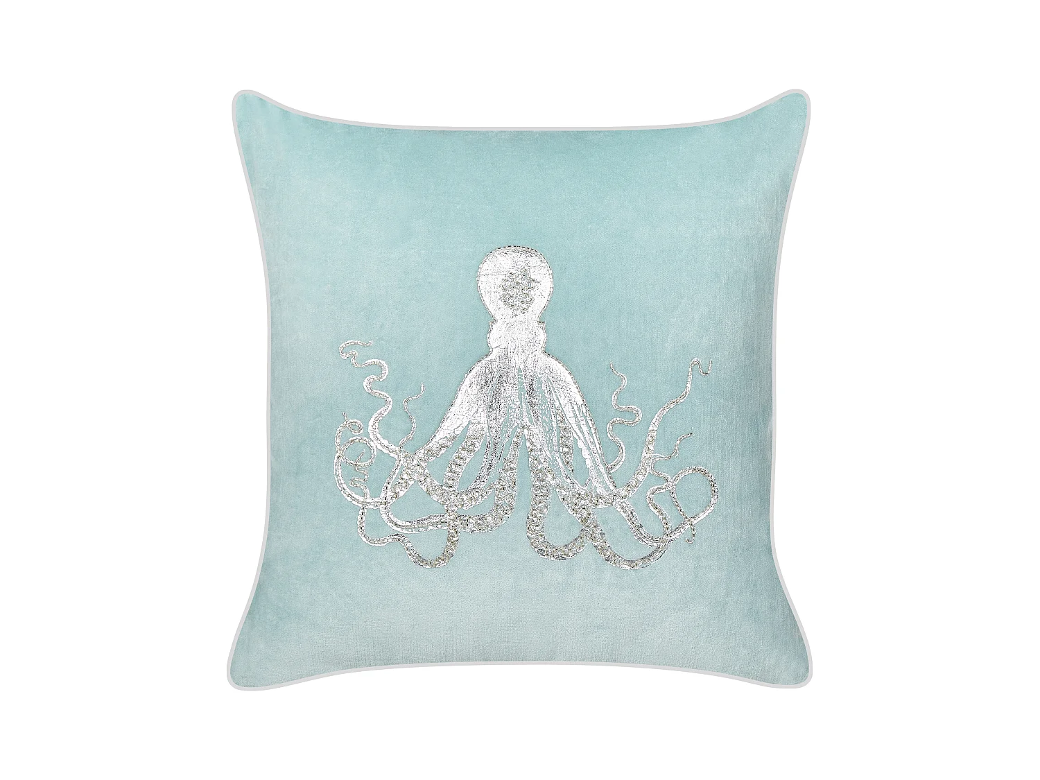 Coussin LAMINARIA Velours 45 x 45 cm Bleu clair Motif animal