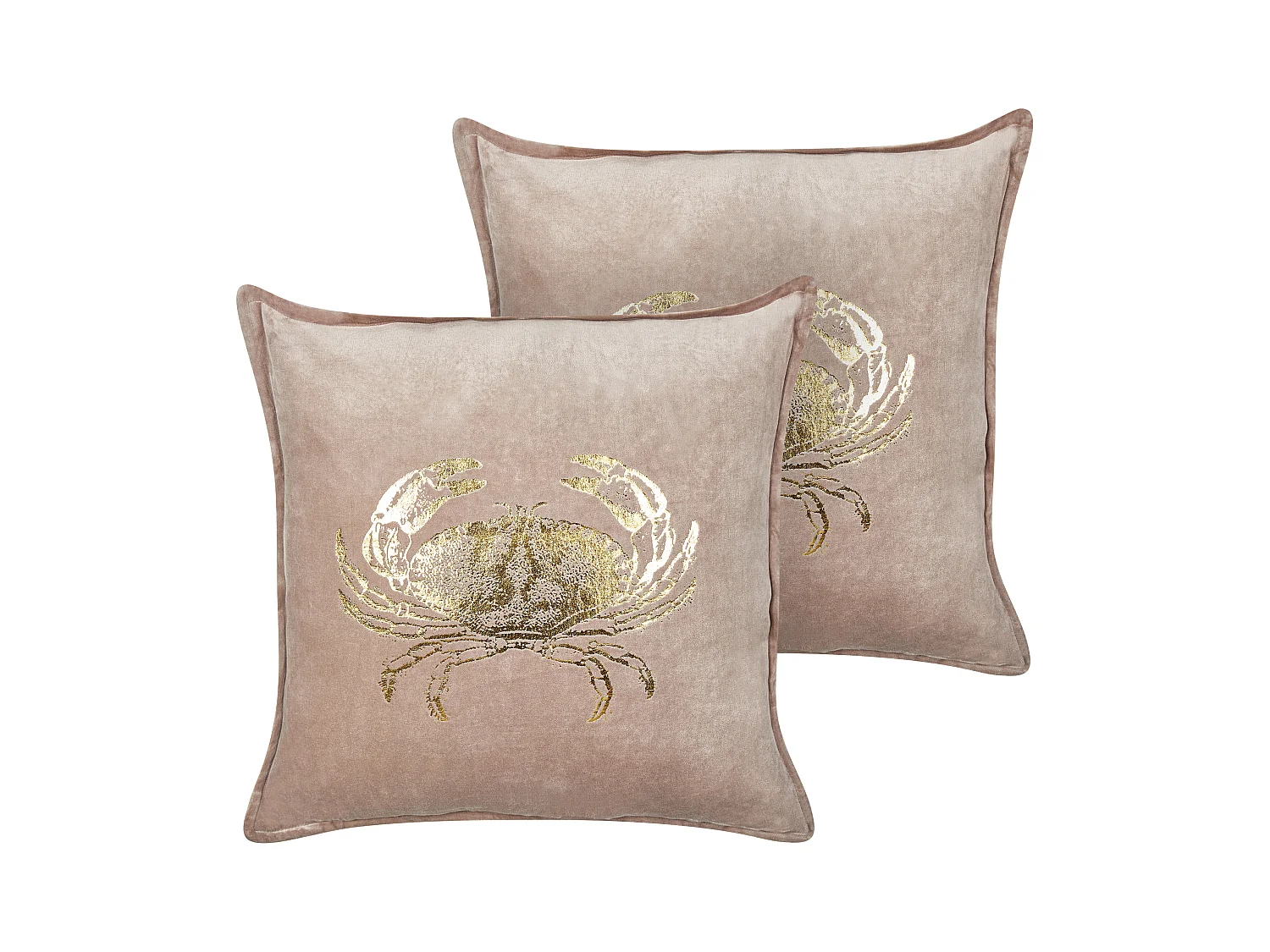 Lot de 2 coussins décoratifs BOSSIELLA Coton 45 x 45 cm Taupe Motif animal