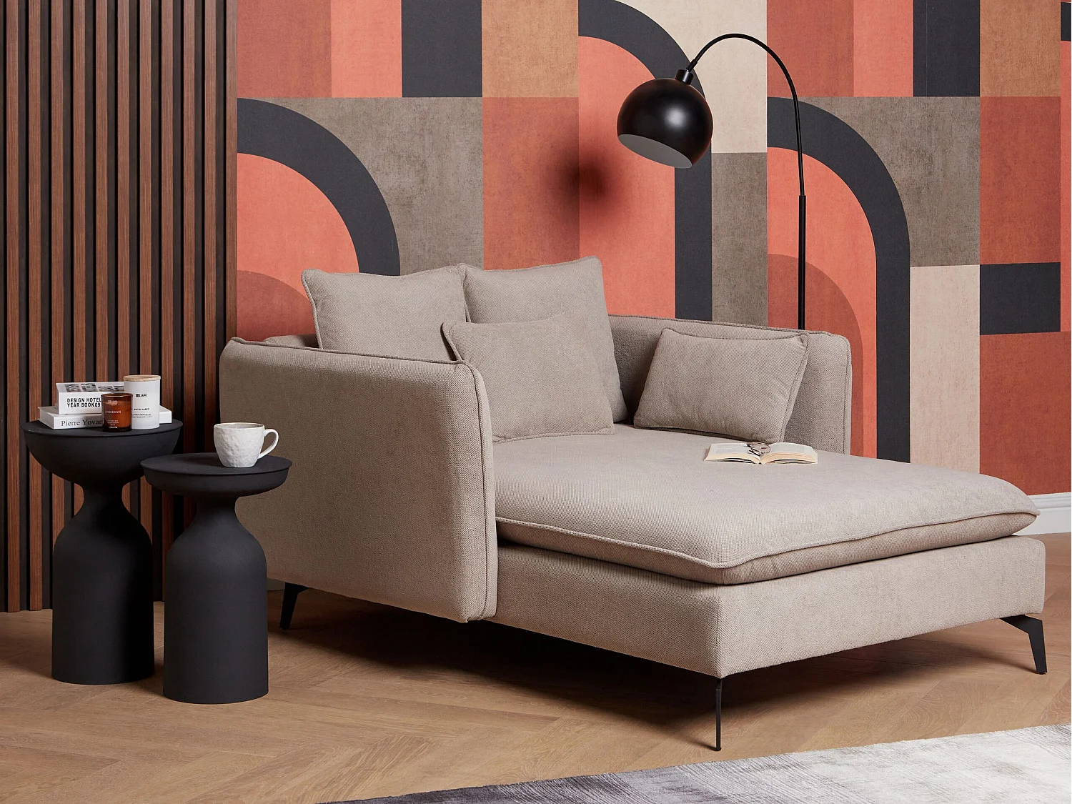 Chaise longue CHARMES Stof Taupe