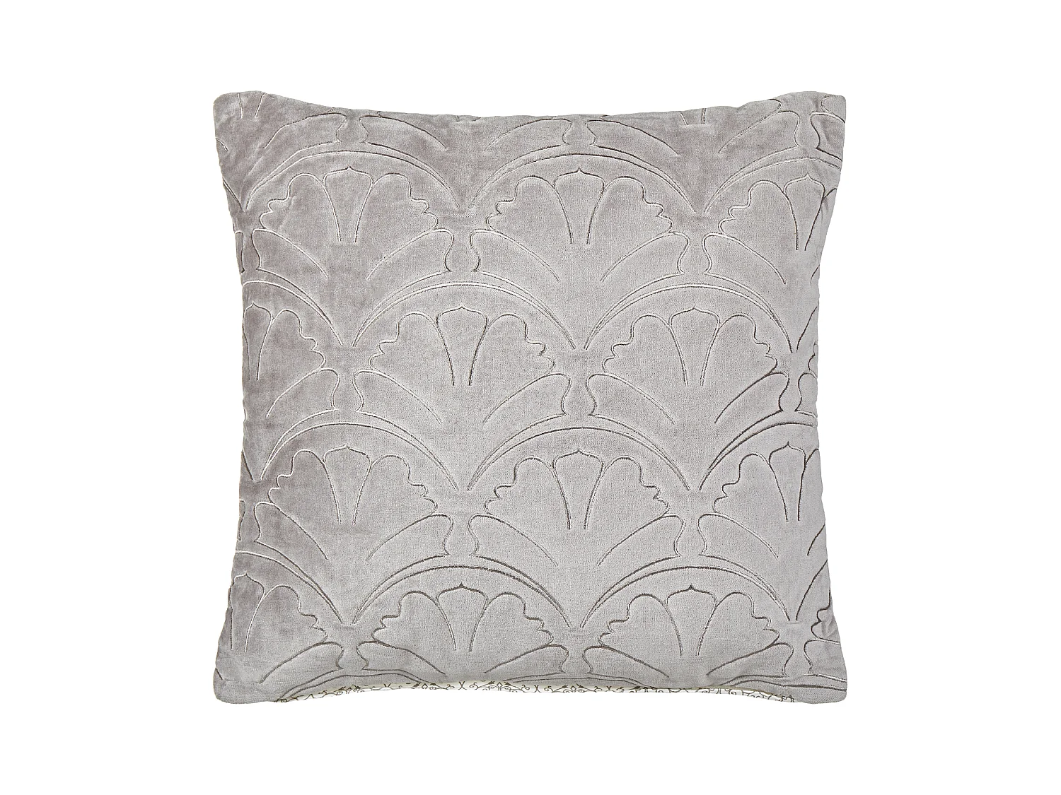 Coussin GLORIOSA Coton 45 x 45 cm Gris clair Motif géométrique
