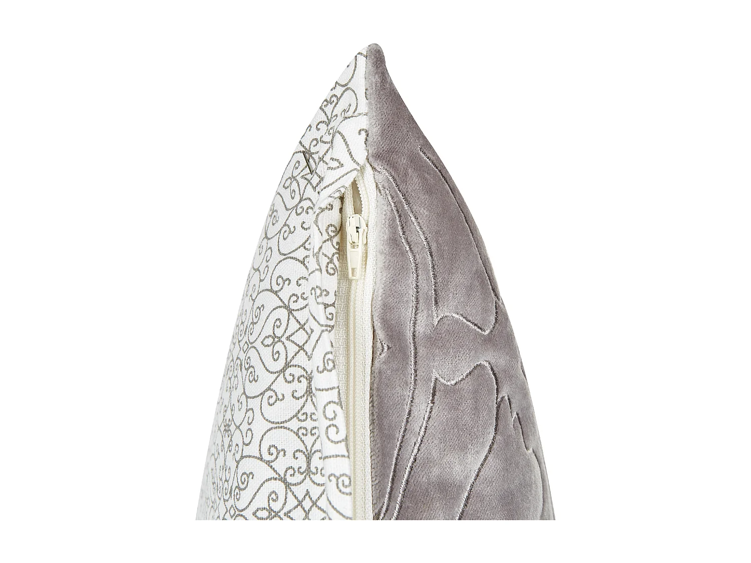 Coussin GLORIOSA Coton 45 x 45 cm Gris clair Motif géométrique