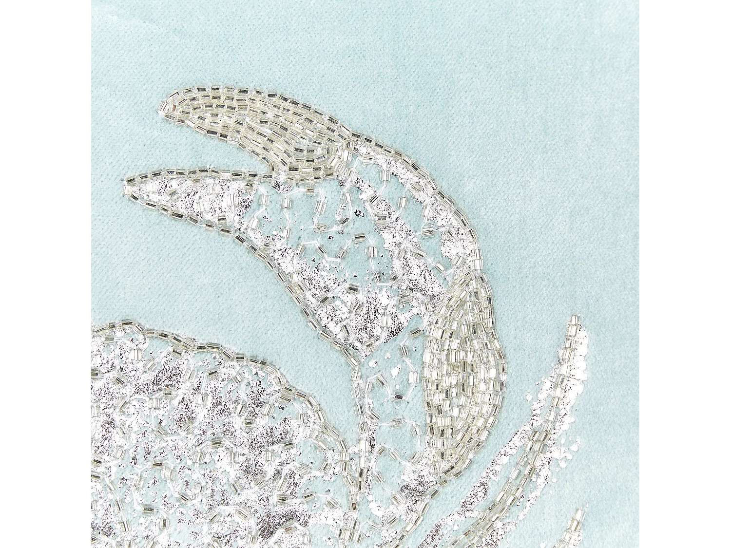 Coussin BOSSIELLA Velours 45 x 45 cm Bleu clair Motif animal