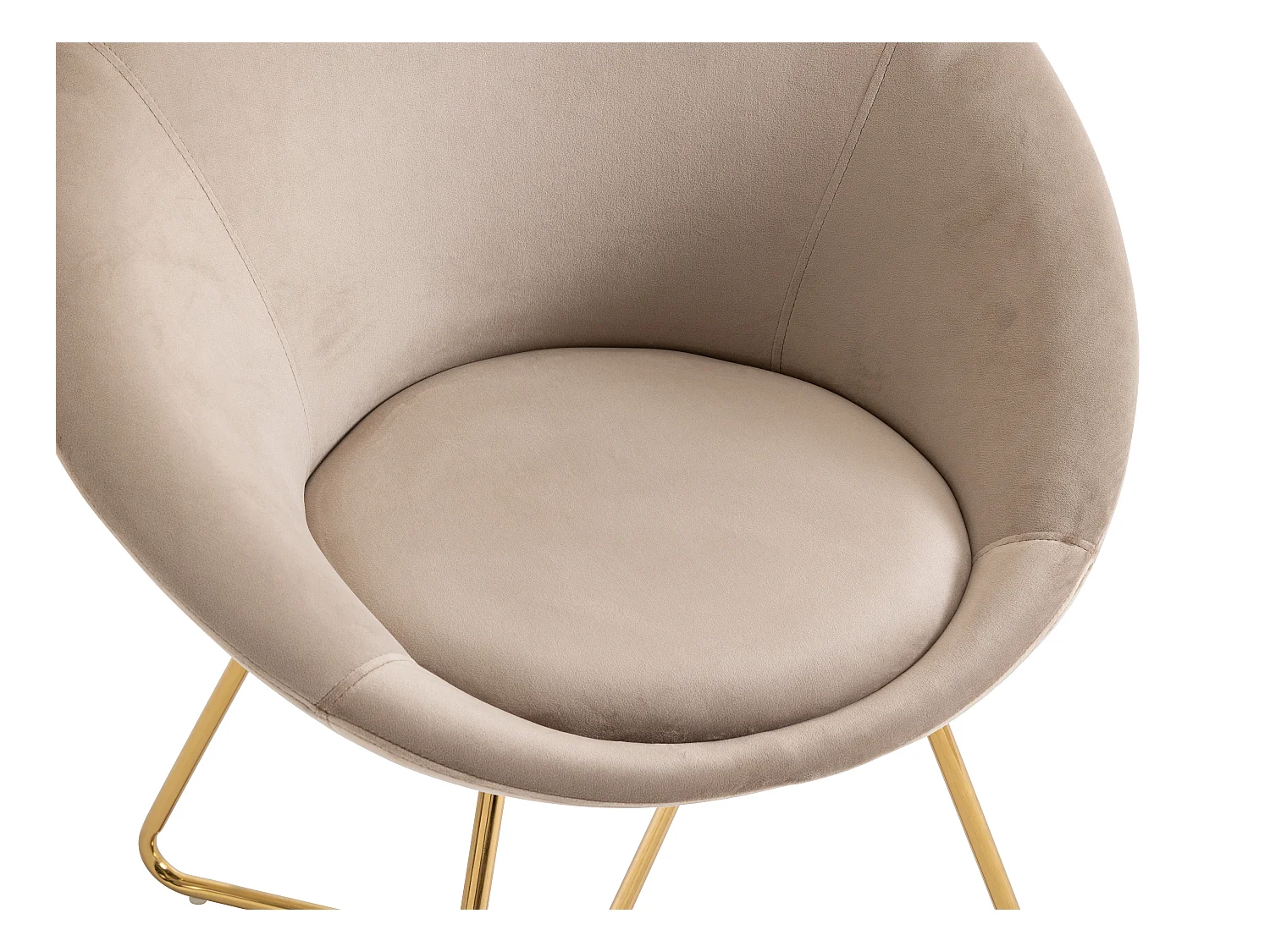 Zestaw 2 krzeseł z weluru i złotego metalu - Beżowy - BURBAN