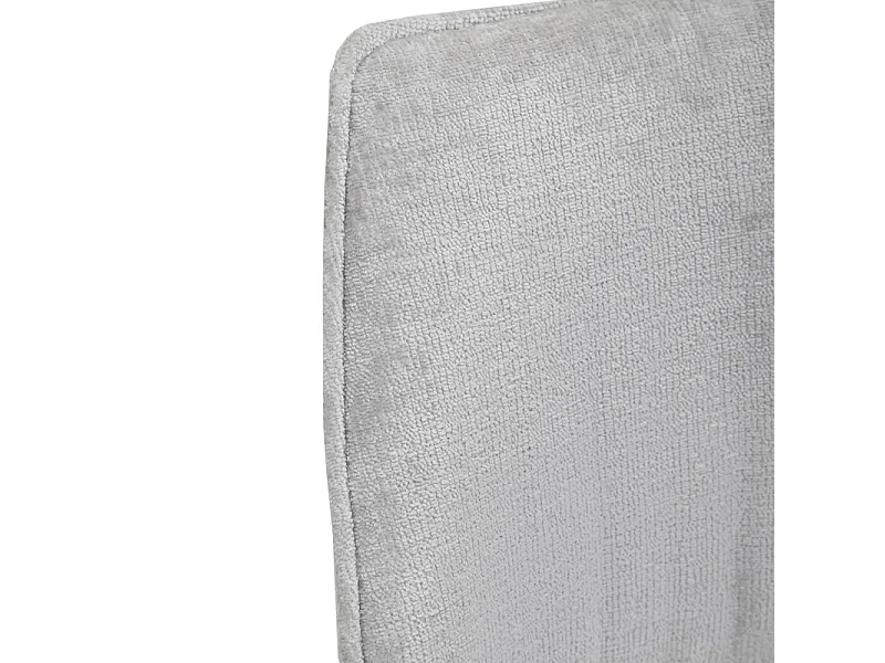 Chaise en velours doux gris et pied croix en métal noir - JAMES