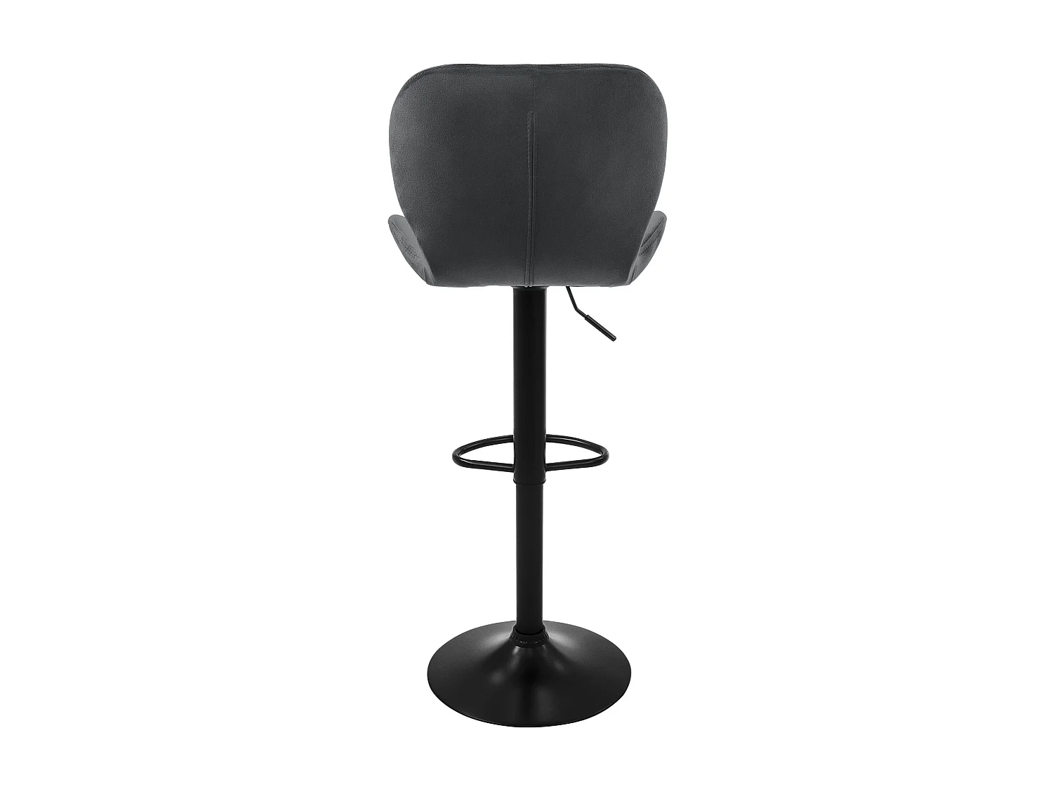 Lot 4 tabourets de bar rembourrées velours chaise gris hauteur réglable 59-79cm