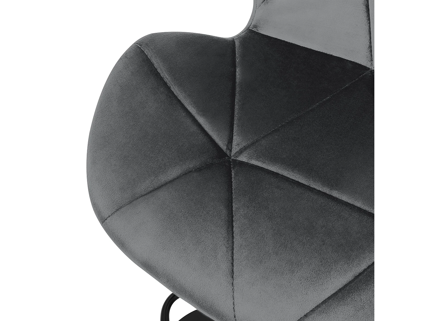 Lot 4 tabourets de bar rembourrées velours chaise gris hauteur réglable 59-79cm