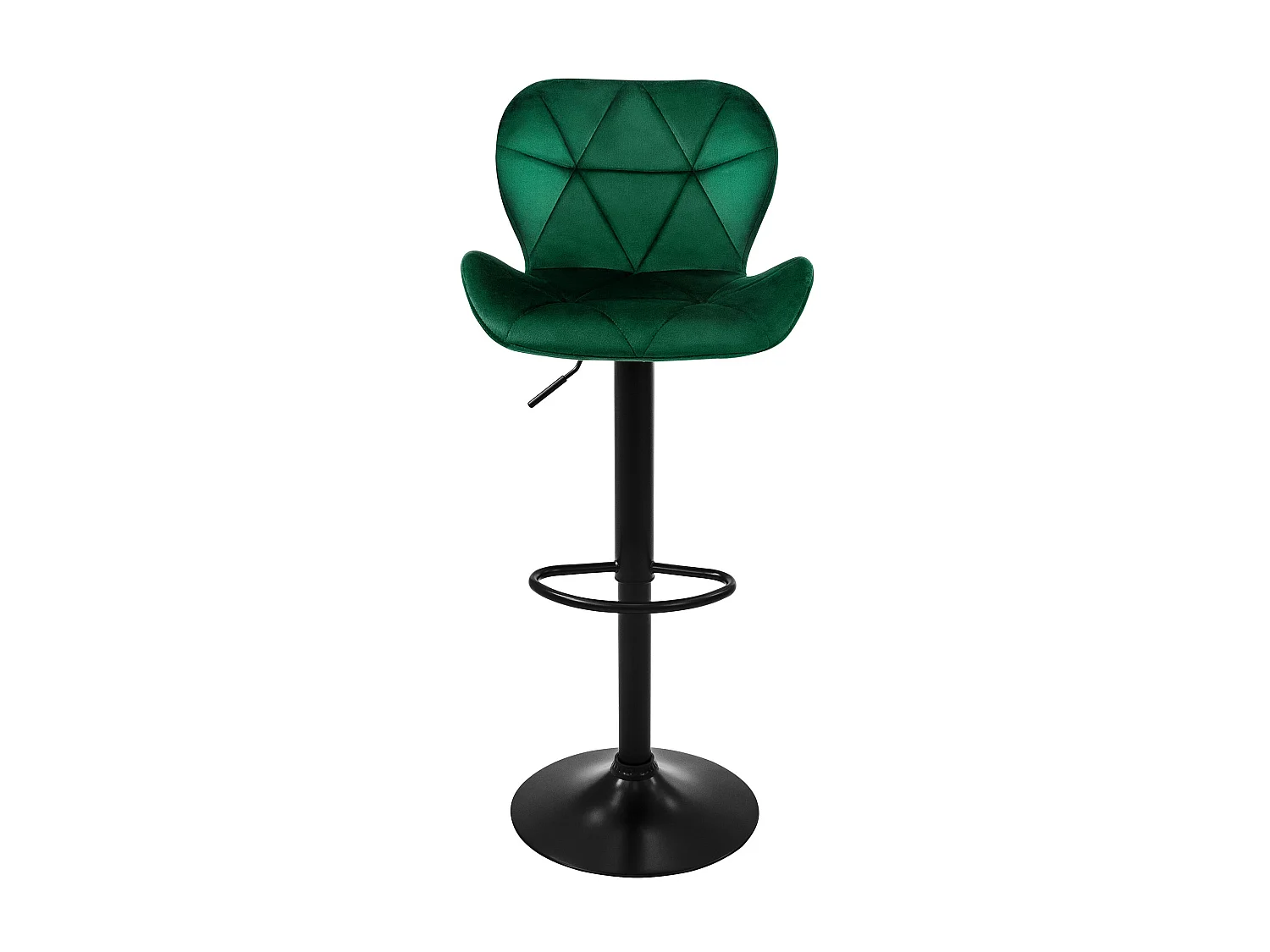 Lot 4 tabourets de bar rembourrées velours chaise vert hauteur réglable 59-79 cm