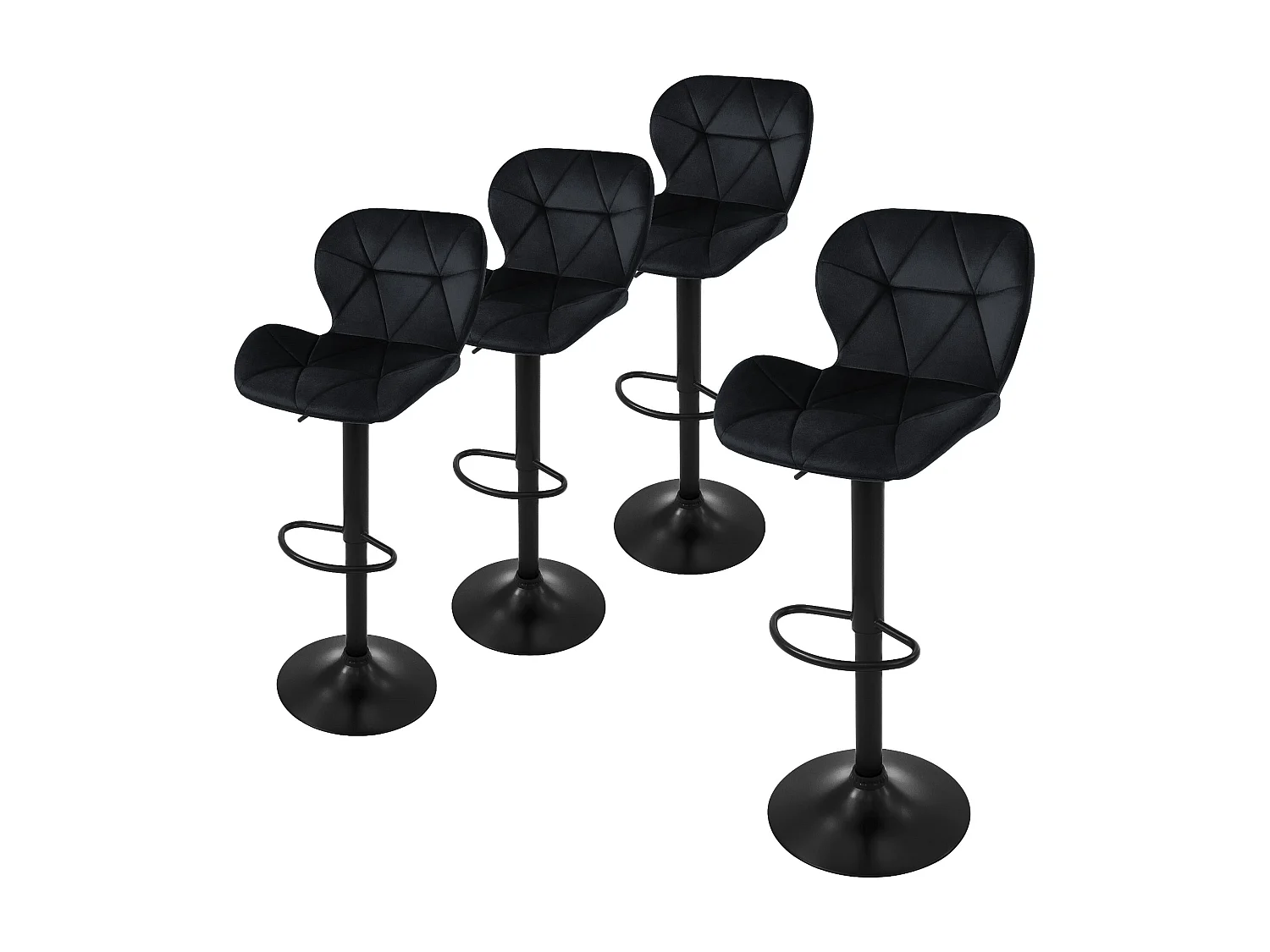 Juego de 4 taburetes de bar regulables en altura taburete de bistro taburete de