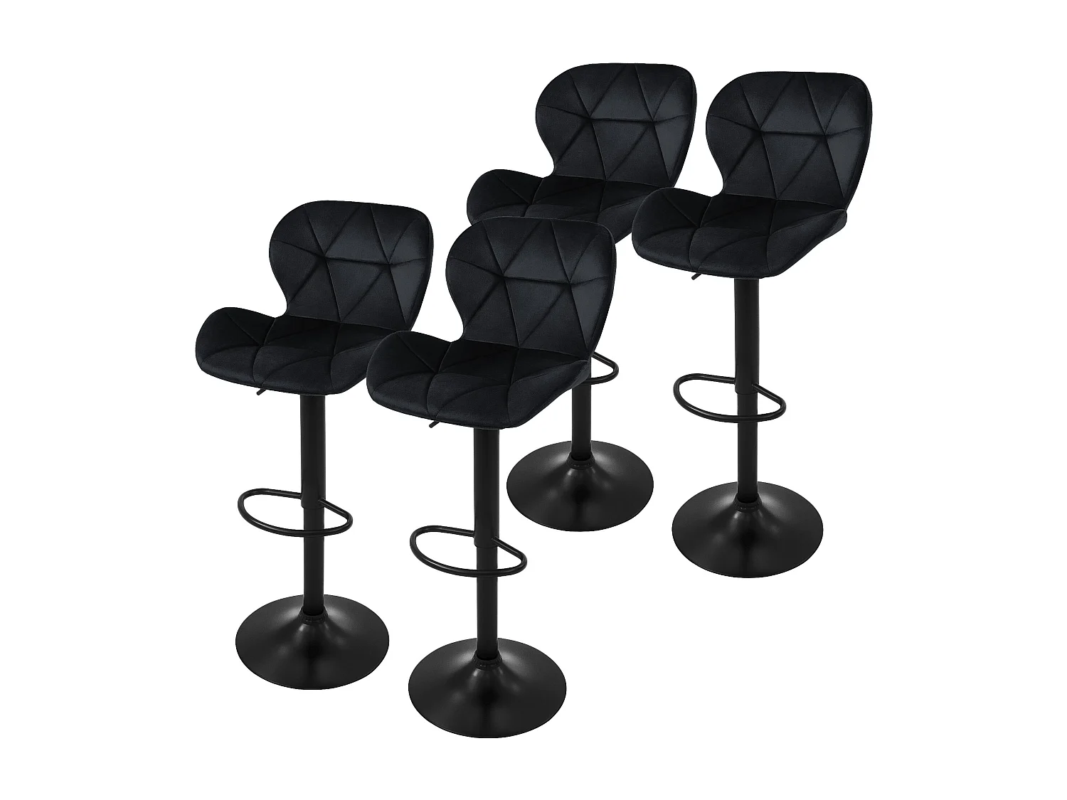 Juego de 4 taburetes de bar regulables en altura taburete de bistro taburete de