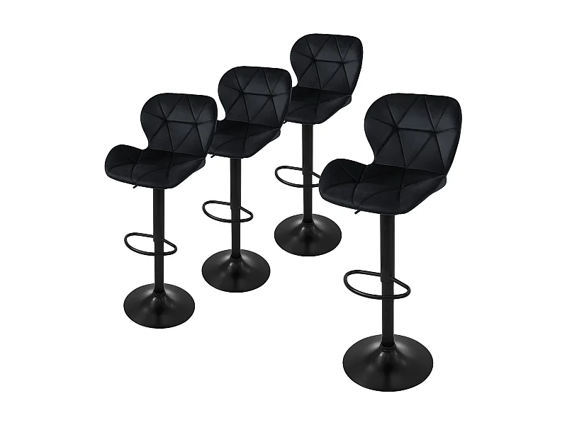 Juego de 4 taburetes de bar regulables en altura taburete de bistro taburete de