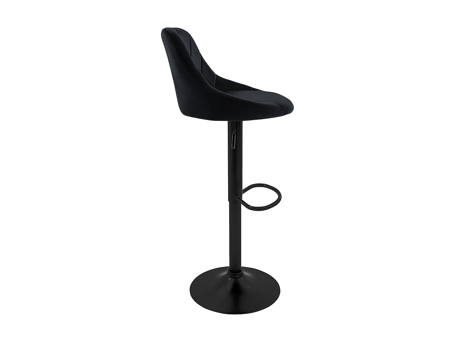 Lot 4 tabouret de bar rembourrées velours chaise noir hauteur réglable 62-82cm