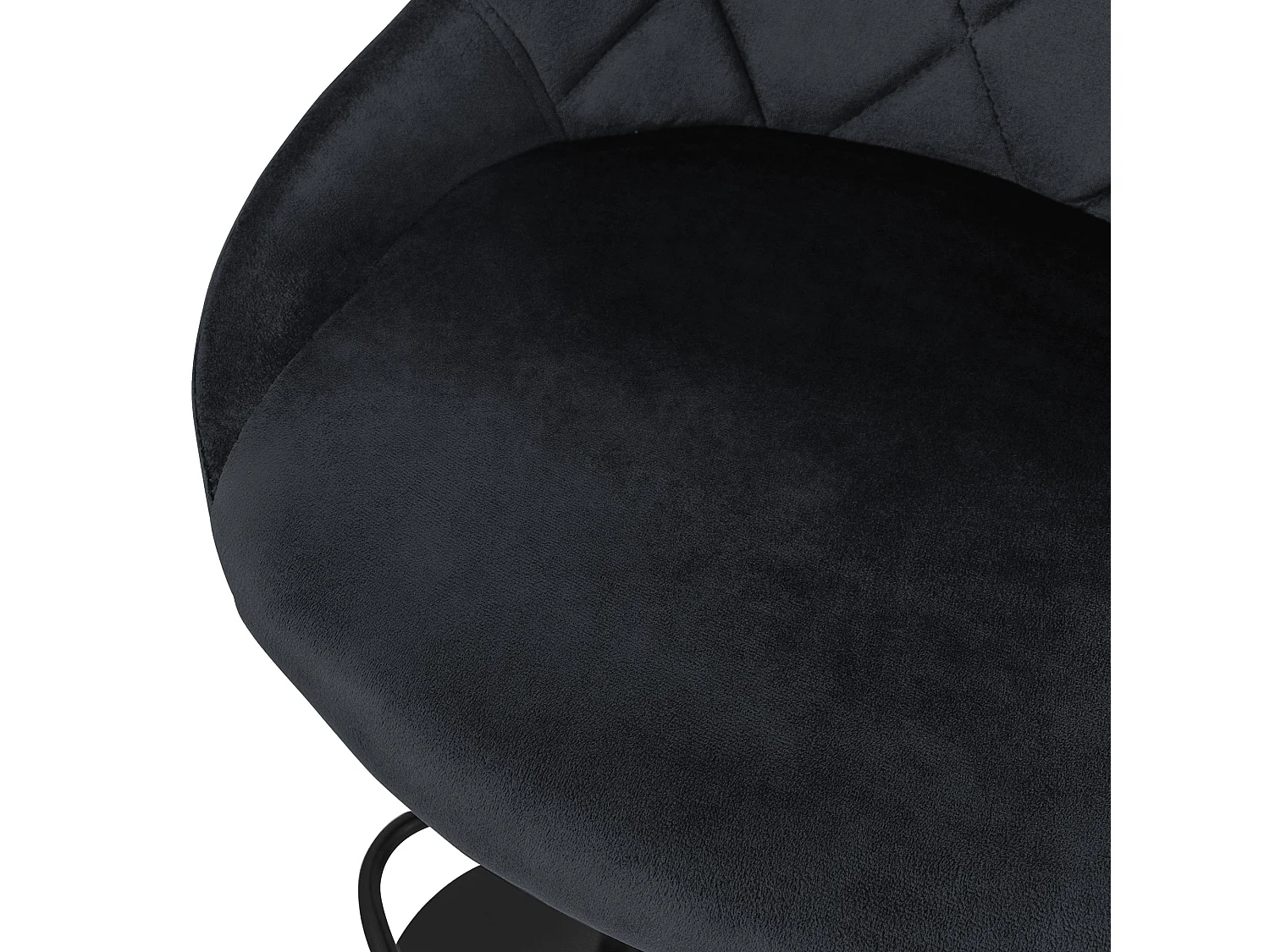 Lot 4 tabouret de bar rembourrées velours chaise noir hauteur réglable 62-82cm