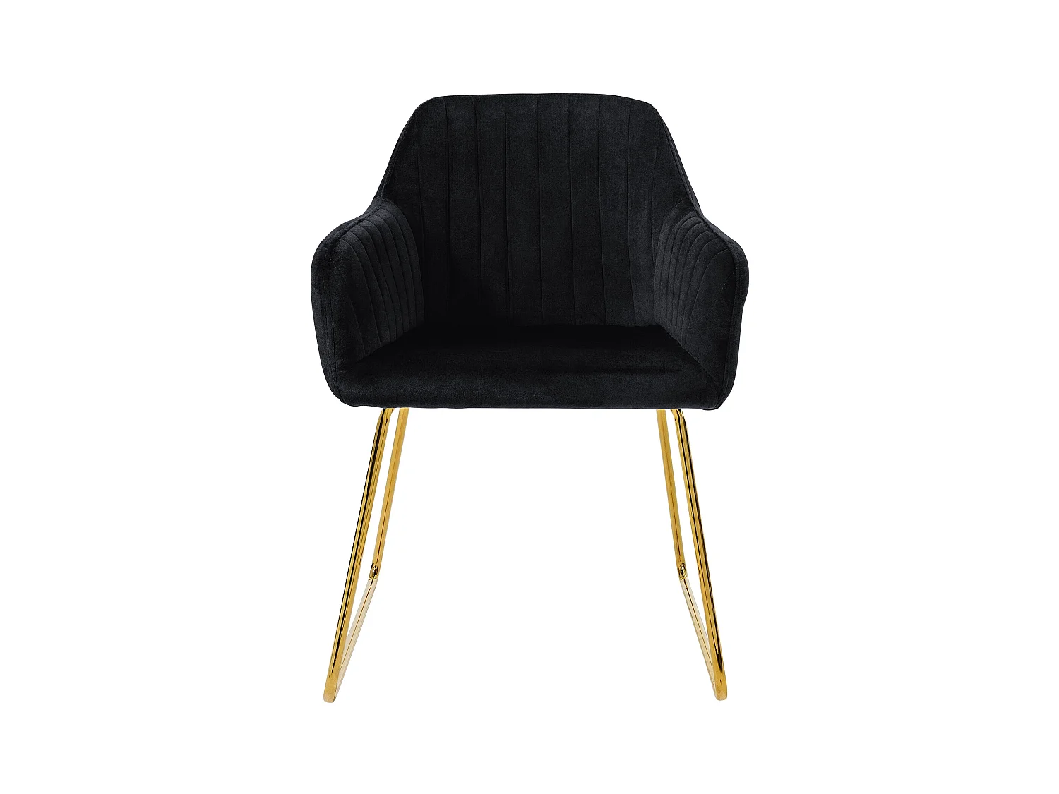 Lot de 8 chaises de salle à manger noir assise en velours pieds dorés en métal