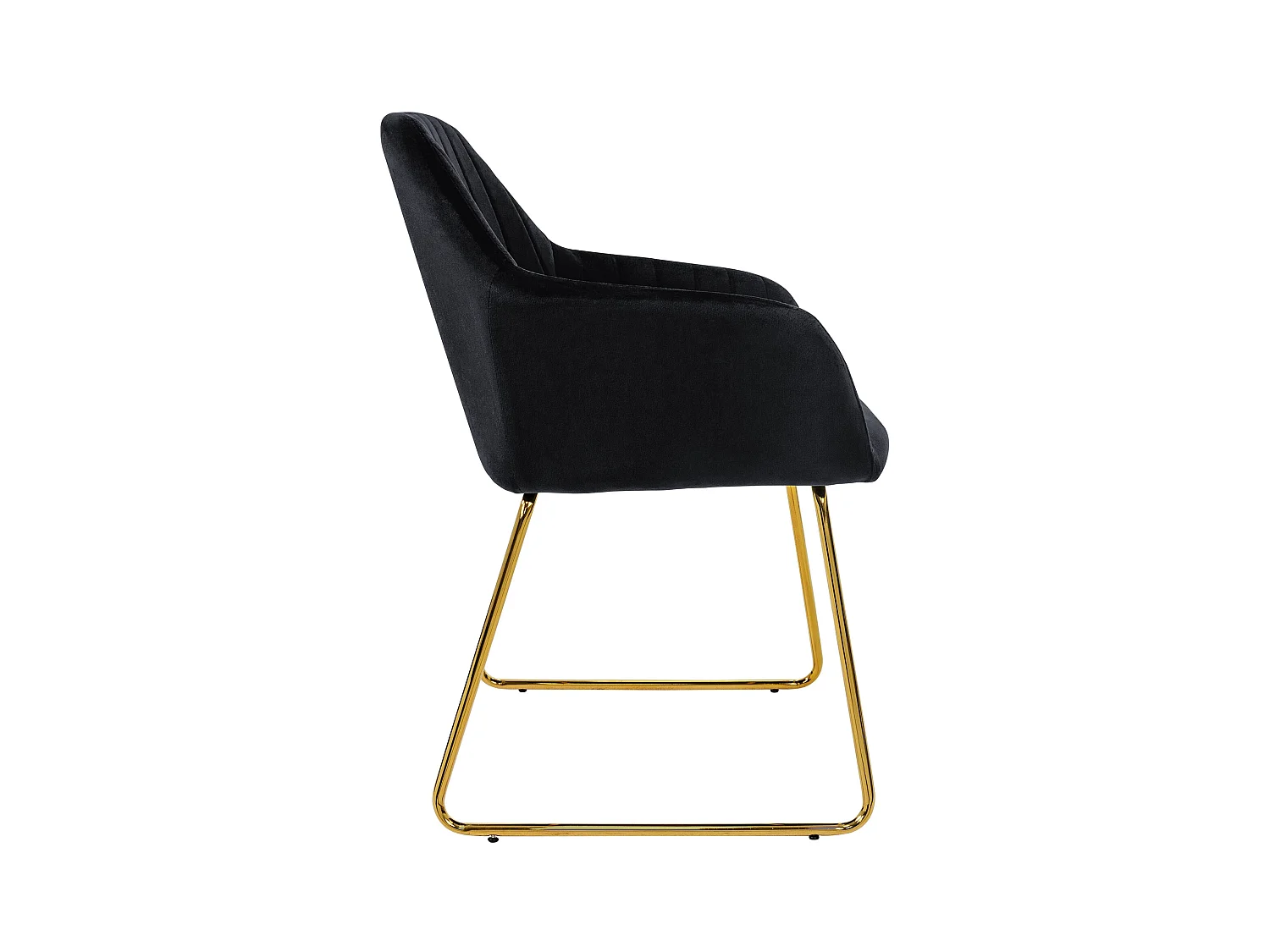 Lot de 8 chaises de salle à manger noir assise en velours pieds dorés en métal