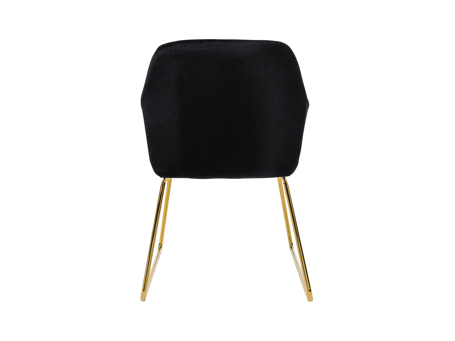 Lot de 8 chaises de salle à manger noir assise en velours pieds dorés en métal