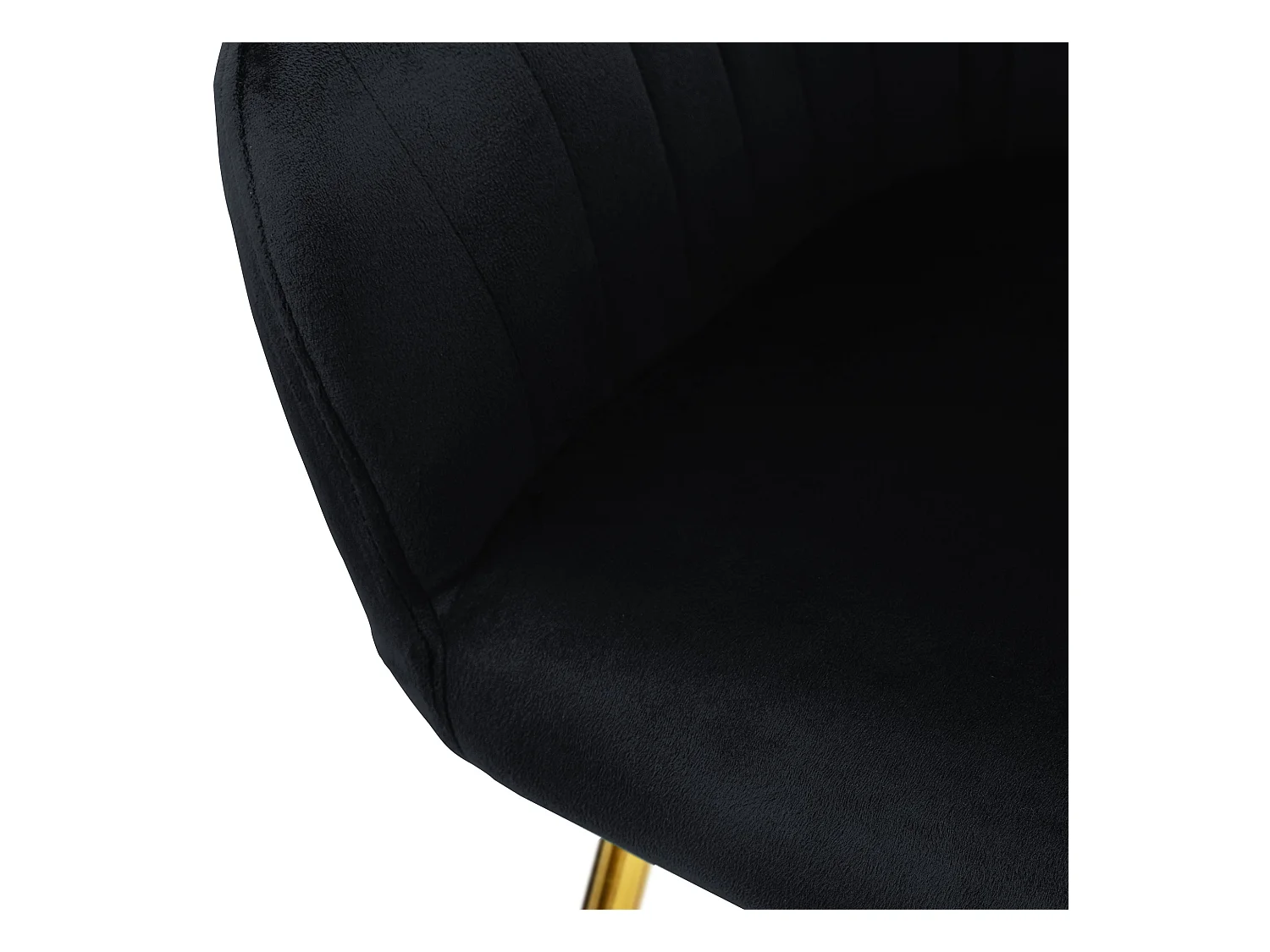 Lot de 8 chaises de salle à manger noir assise en velours pieds dorés en métal