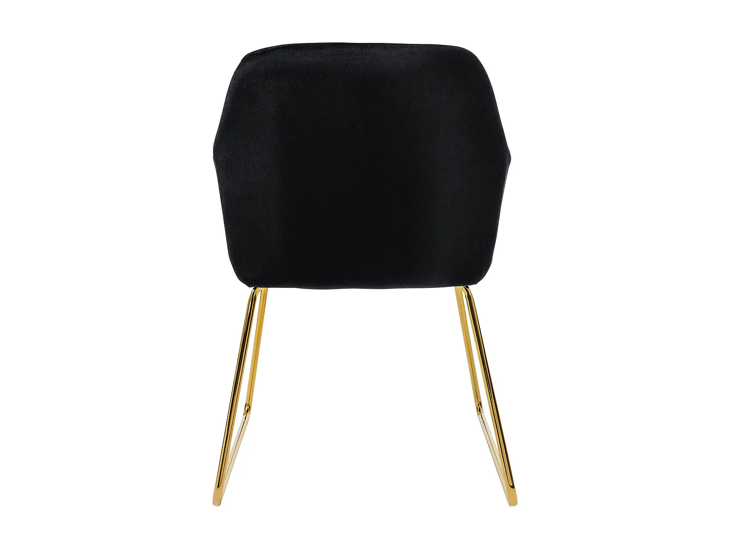 Lot de 8 chaises de salle à manger noir assise en velours pieds dorés en métal