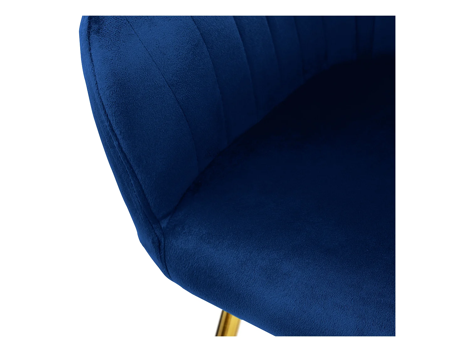 Lot de 6 chaises de salle à manger bleu assise en velours pieds dorés en métal