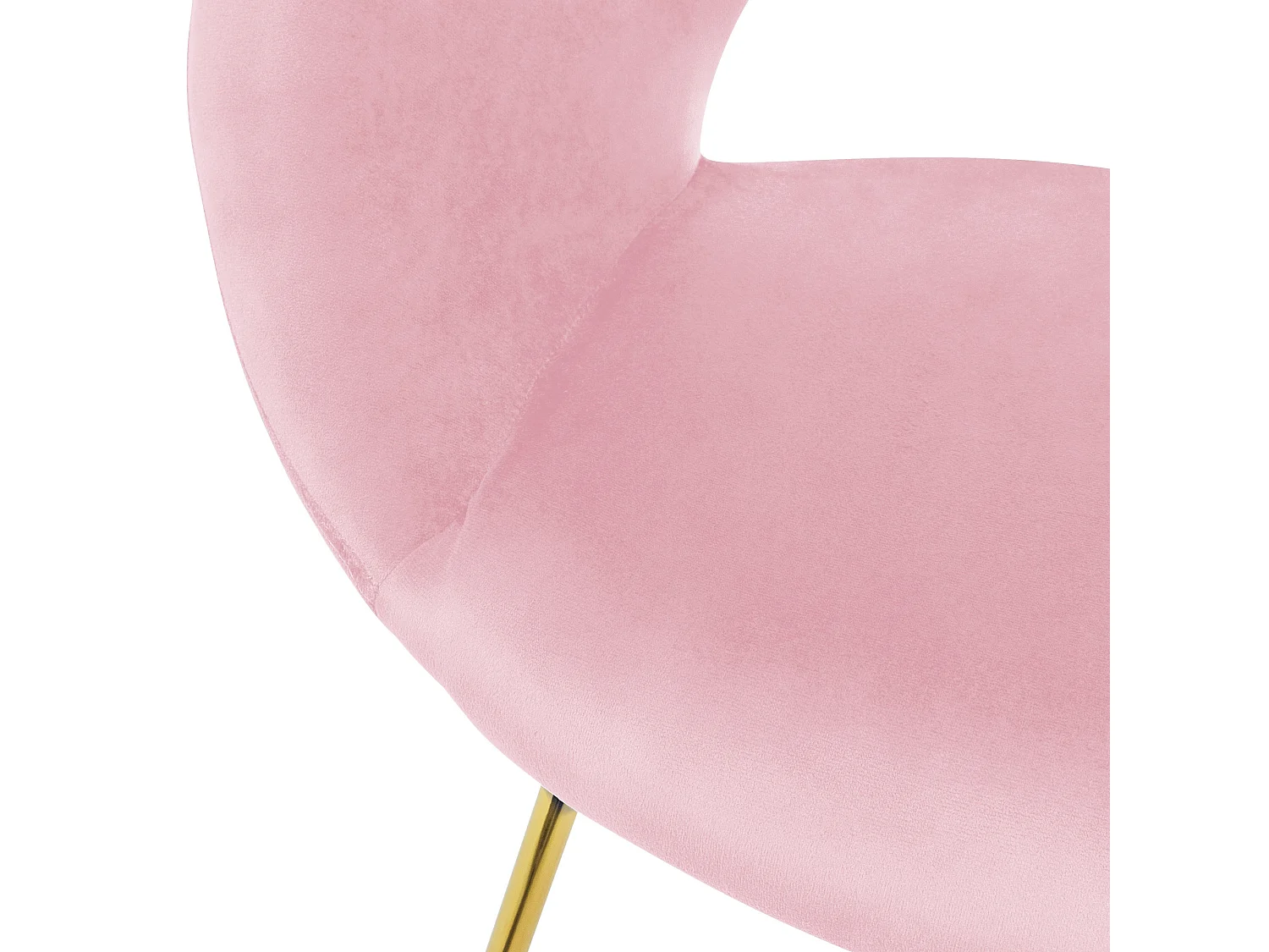 Silla de comedor de terciopelo rosa diseño ergonómico asiento moderno curvado