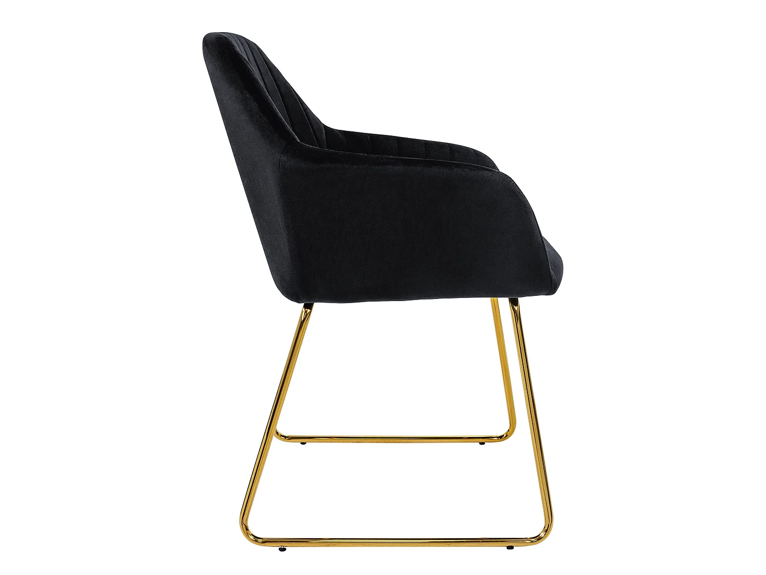 Lot de 6 chaises de salle à manger noir dossier et accoudoirs ergonomiques revêtement en velours respirant piètement doré en métal design élégant
