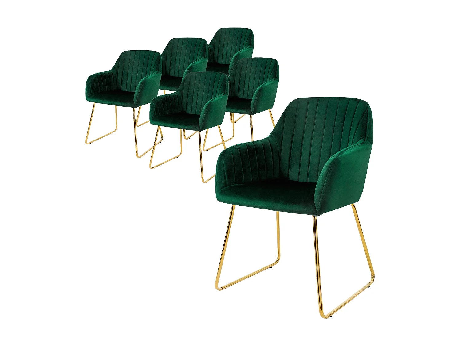 Set di 6 sedie per sala da pranzo soggiorno in velluto verde poltrona ergonomica