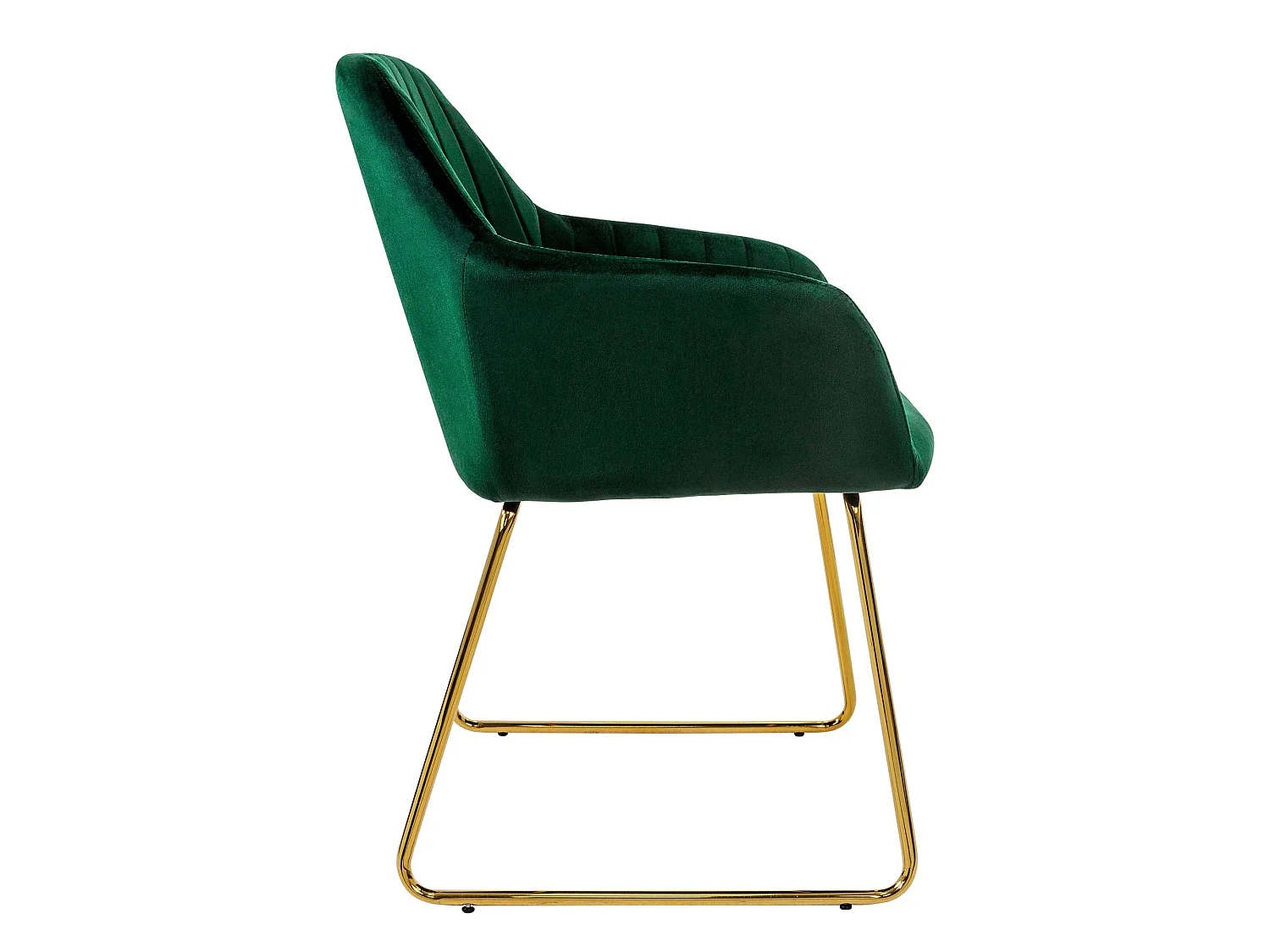 Lot de 6 chaises de salle à manger vert dossier et accoudoirs ergonomiques revêtement en velours respirant piètement doré en métal design élégant