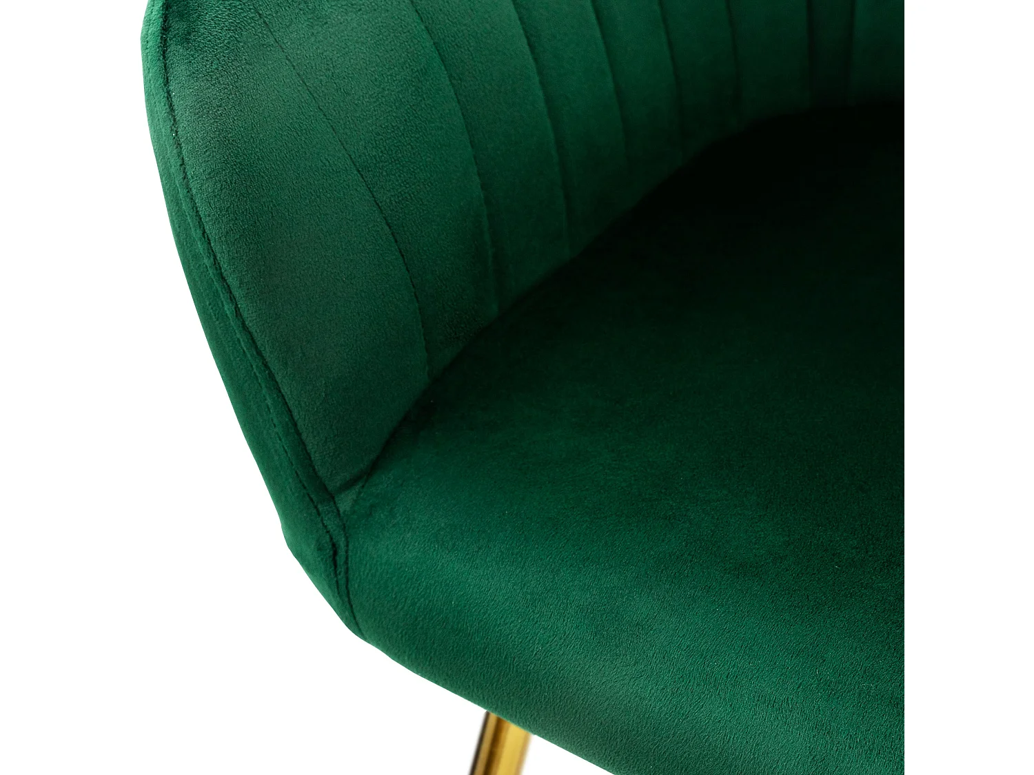 Lot de 6 chaises de salle à manger vert dossier et accoudoirs ergonomiques revêtement en velours respirant piètement doré en métal design élégant