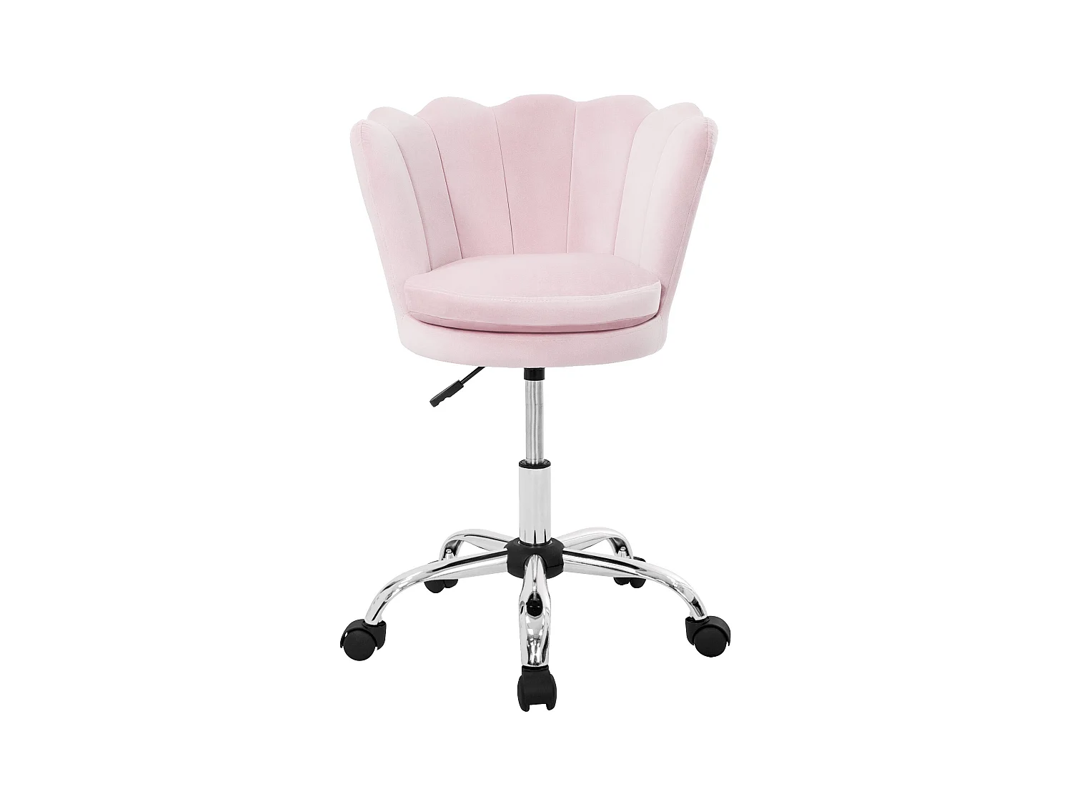 Sedia da ufficio imbottita poltrona velluto rosa chiaro per ragazze a conchiglia