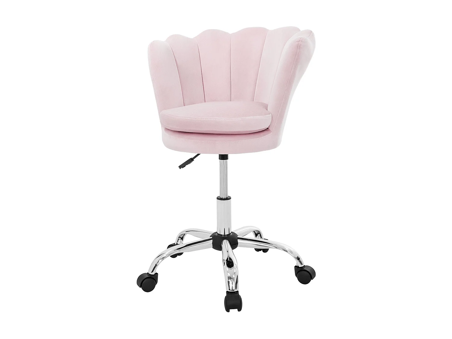 Fauteuil de bureau à roulettes rose clair hauteur réglable velours chaise salon