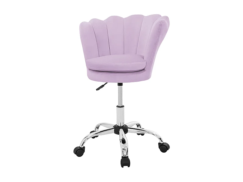 Fauteuil de bureau à roulettes violet clair hauteur réglable chaise en velours