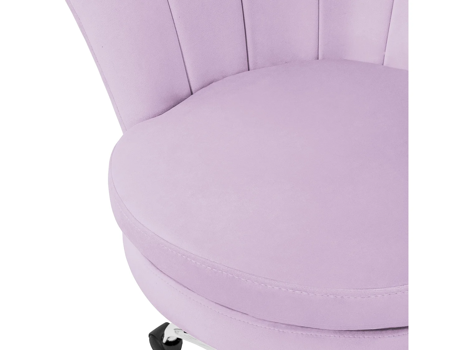 Sedia ufficio velluto viola imbottita per ragazze poltrona a conchiglia 5 ruote