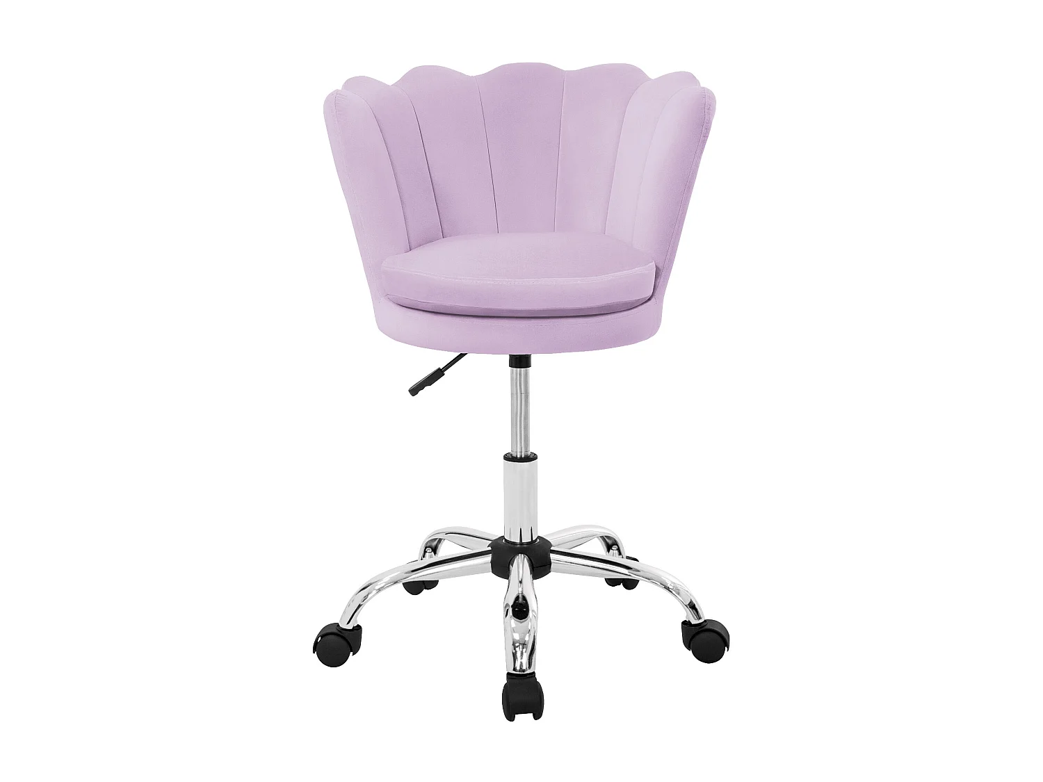 Sedia ufficio velluto viola imbottita per ragazze poltrona a conchiglia 5 ruote