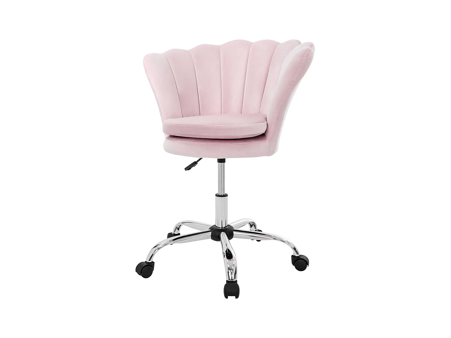 Fauteuil de bureau à roulettes rose clair hauteur réglable chaise en velours