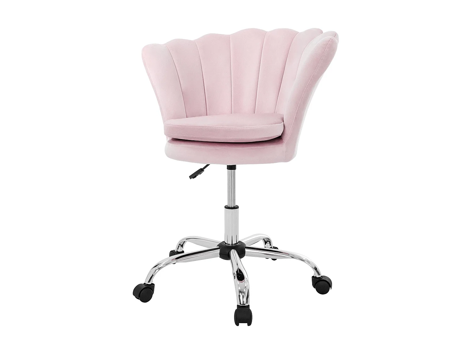 Fauteuil de bureau à roulettes rose clair hauteur réglable chaise en velours